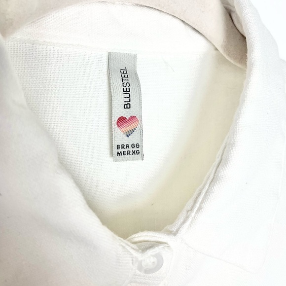 BlueSteel womens novelty embroidered banana collared button down linen cotton XL - Picture 8 of 10